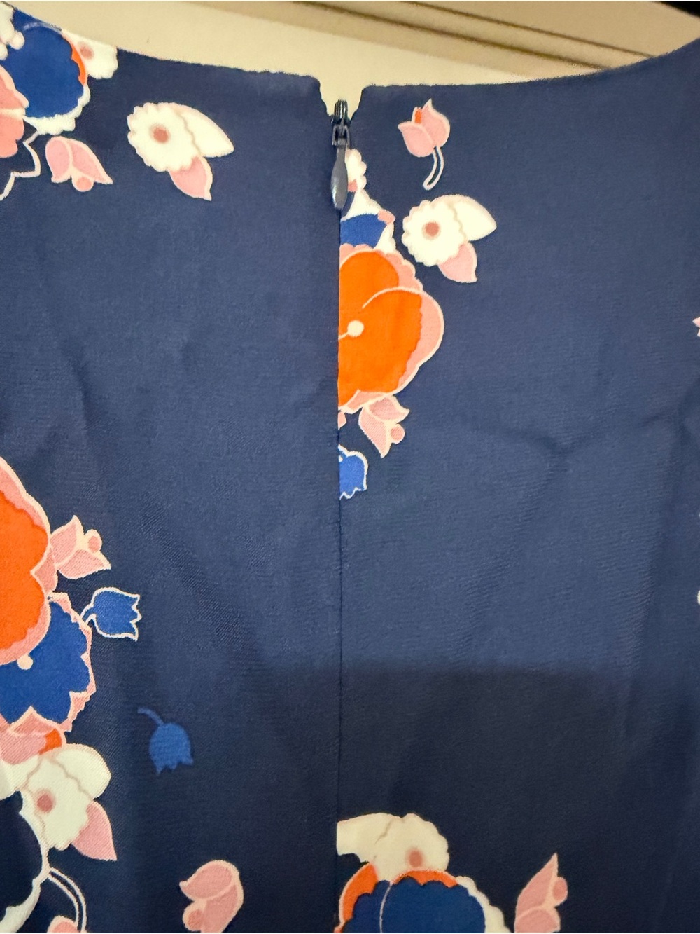 NWT Boden size 6 Navy Midi Dress with Orange and Pink Floral Print - Picture 8 of 9